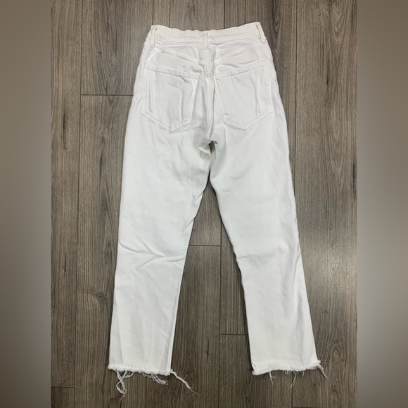 AGOLDE Riley Jeans High Rise Straight Crop Womens 25 Stretch in Sour Cream - Picture 9 of 11